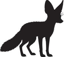Fennec Fox solid black silhouette vector