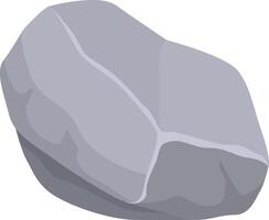Cartoon gray cobblestone resting on a white background, symbolizing themes of construction, geology, and nature, while showcasing its solid, rough texture and durable qualities vector