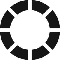 Simple black segmented circle forming a loading or buffering icon, isolated illustration on white background, suitable for various digital projects vector