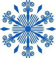Intricate blue snowflake design radiating from the center, capturing the essence of winter magic and festive celebrations on a clean white background vector