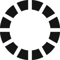 Simple black and white preloader or buffer symbol indicating an ongoing operation, download, upload, or processing status, suitable for user interfaces and web design vector