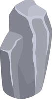 Gray rock with irregular shape standing on a white background, showing its rough texture and geological formation, suitable for nature, geology, or construction concepts vector