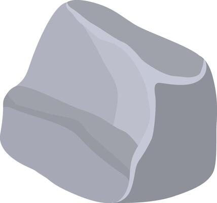 Gray rock with irregular shape forming a solid structure, geological element for nature and construction projects, resistant and durable material