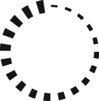 Black rounded rectangles arranged in a circular pattern create a progress bar, effectively representing loading or processing status in a modern digital interface vector