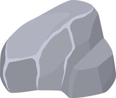 Cartoon rock with light gray highlights creating a realistic effect, perfect for illustrations, nature scenes, or geological projects, adding a touch of wilderness to any design vector