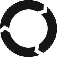 Three arrows rotating in a clockwise direction, creating a seamless cycle that represents a workflow process, business operations, or iterative development in a modern, minimalist style vector