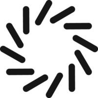 Loading icon featuring rounded lines rotating in a circular motion, effectively conveying dynamic progress and activity. Ideal for representing buffering and processing in digital interfaces vector