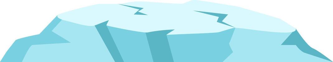 Iceberg floating on the ocean with cracks on its surface, representing concepts like global warming, climate change, and environmental challenges vector