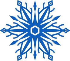 Beautiful blue snowflake featuring intricate details, symbolizing winter's magic and evoking peace and tranquility through nature's artistry during the cold months vector