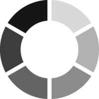 Eight segments forming a circle represent progress or download status, using shades of gray from black to light gray, creating a visual representation of completion vector