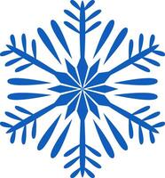 Stylized blue snowflake featuring sharp edges radiating from the center, capturing the enchanting beauty and magic of winter and the festive Christmas season vector