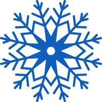 Geometric and stylized blue snowflake resting on a white background, evoking the essence of winter, Christmas festivities, and the chill of cold weather vector