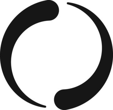 cargando icono presentando dos negro líneas giratorio a crear un incompleto círculo, representando un en marcha proceso, progreso, y el concepto de esperando en un minimalista diseño vector