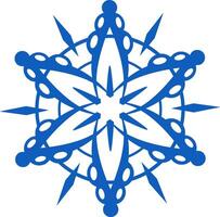 Stylized blue snowflake evoking winter, ice, frost, and the festive atmosphere of Christmas, perfect for holiday decorations and winter themed projects vector