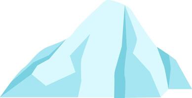 Low poly style light blue mountain peak rising on plain white background, representing concepts such as nature, climbing, hiking, challenge and achievement vector