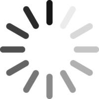 Circular progress indicator featuring segments transitioning from black to gray, representing an ongoing operation or download, capturing the essence of digital activity and processing vector