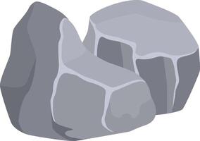 Two gray cartoon rocks resting on a white background create a simple yet striking image, perfect for various design applications across multiple platforms and projects vector