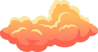 Cartoon cloud floating gracefully in a clear sky, bathed in a vibrant gradient of orange and yellow hues, evoking a dreamy and playful atmosphere perfect for inspiring creativity vector