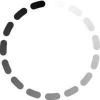 Loading symbol with rounded shapes gradually fading, representing progress or buffering, ideal for user interface design and software applications vector