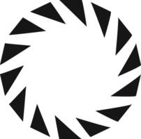 Black and white abstract geometric pattern forming a circular shape creating a hypnotic rotating illusion, ideal for backgrounds and decorative elements vector