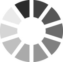 Circular progress bar or loading indicator featuring grayscale segments visually representing ongoing operations or data transfers, creating a modern and clean design element for user interfaces vector