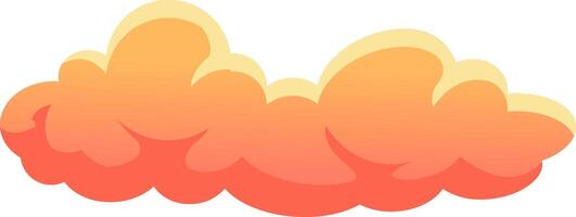 Cartoonish illustration featuring an orange and yellow cloud floating gracefully in a clear sky, radiating a cheerful and dreamy atmosphere perfect for evoking happiness and joy vector