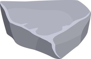 Gray rock floating in white background representing geology, nature, and mineral composition, ideal for educational or nature related projects vector
