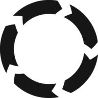 Five thick arrows forming a circle, symbolizing a continuous process, cycle, or workflow, ideal for representing recurring tasks or infinite loops vector