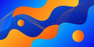 Abstract colorful bright orange and blue wave pattern on background. Business banner background with simple and trendy wave lines. Eps10 vector