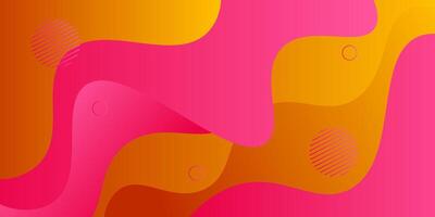 Abstract colorful orange and pink gradient fluid wave concept. Simple color wave pattern element. Eps10 vector