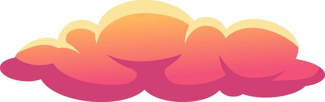 Cartoon cloud with a gradient from pink to orange, perfect for representing concepts related to meteorology, dreams, imagination and much more vector