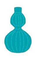 Hand drawn line art vase. Doodle clay pottery illustration. Isolated illustration for home decor and design, greeting card, banner, label vector