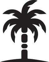 A stylized black and white icon of a palm tree vector