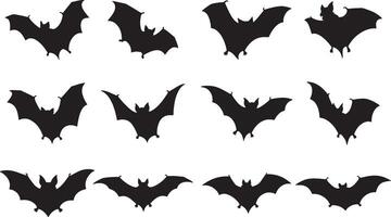 Bats silhouettes set on a white background vector