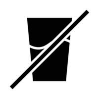 No drinking sign with a straw and a glass vector