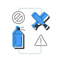 Vandalism flat outline concept icon. Physical security threat and risk. Damage and destruction of property. Destruction. Modern line illustration with blue glyphs. Conceptual visual. Easy to edit vector