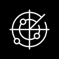 Marine radar pixel perfect white line icon in negative space. Equipment detecting hazards. Collision avoidance and navigation. Monochrome linear symbol on black background. Editable stroke vector