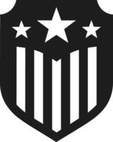 American Shield Silhouette with Stars and Stripes for Independence Day Design vector