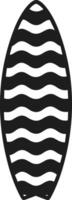 Wavy Pattern Surfboard Silhouette Illustration vector