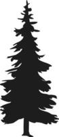 Minimalist Pine Tree Silhouette - Evergreen Forest Tree Illustration for Nature and Outdoor Projects vector