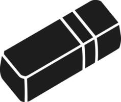 Rounded Edge Eraser Silhouette - Minimalist Isometric School Supply vector