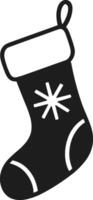 Christmas Stocking Silhouette with Snowflake Design vector