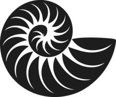 Stylized Nautilus Shell Silhouette - Abstract Marine Spiral Design vector