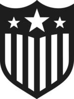 Curved Top American Shield Silhouette with Stars and Stripes - Independence Day vector