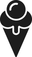 Ice Cream Cone Silhouette - Minimal Dessert for Summer, Food, and Sweets Designs vector