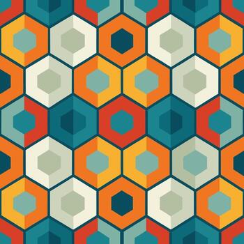 un vistoso geométrico modelo con hexágonos vector