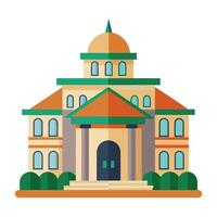 an illustration of a building with a dome vector