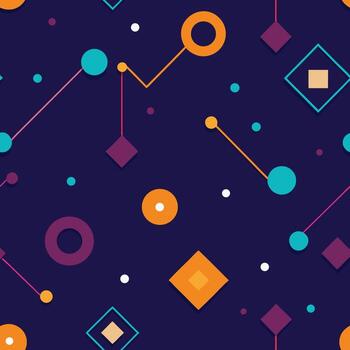 un vistoso modelo con geométrico formas y círculos vector