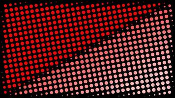 Dynamic halftone background featuring a striking red dot pattern with a gradient transition on a black canvas. Perfect for pop art designs, retro aesthetics, or bold digital displays. vector
