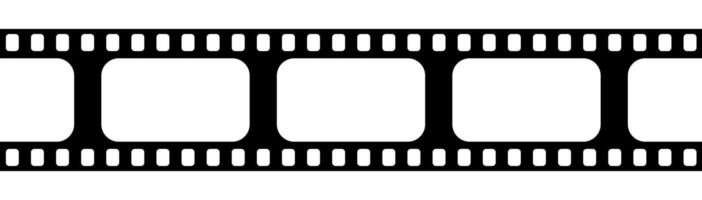 Classic movie film strip with empty frames, perfect for cinematic themes, editing concepts, or nostalgic design projects. A versatile border or background element vector